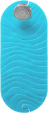 B11192 Boon RIPPLE Textured Non Slip Baby Bath Tub Mat with Hanging Hook and Drain Holes, Blue