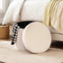 15-Inch Stylish Round Storage Ottoman - White