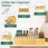 Countertop, EsLuker.ly Coffee Station Organizer Bamboo Extendable Coffee Bar Caddy Condiment Storage, Pods Holder