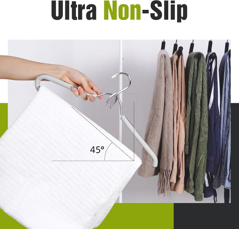 5 Pack Spring Fever Foam Padded Clothes Hangers with Hooks - Sponge Non Slip Chrome Plating Heavy Duty Space Saving