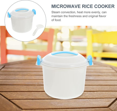 HEMOTON Microwave Cookware - Small Microwave Cooker for Rice, Easy Cooking Container for Rice, Soup & Pasta