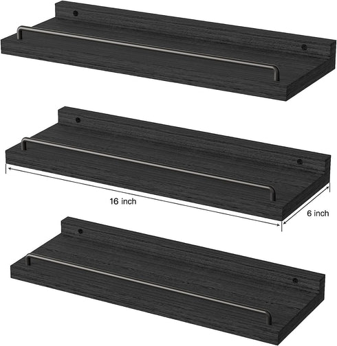 Set 3) RYOFOBETTO Floating Shelves for Wall Decor Bathroom Shelves Over Toilet, Farmhouse Wall Shelves for Living Room