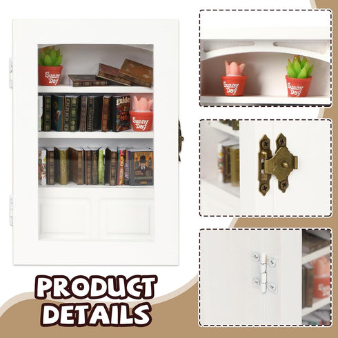 24 Anxiety Bookshelf with Real Mini Books, Unique Mini Book Shelf, Miniature Library Gifts for Book Lovers, Anxiety