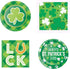 St Patrick's Day Paper Plates and Napkins | Green Shamrock Print Tableware | Bulk Disposable Party Supplies