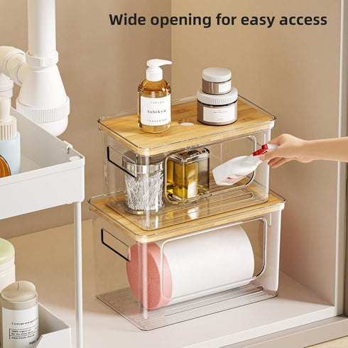 Kitchen,Set 3 13/30/33 Bags,Set 3 Under Sink Organizer,Plastic Trash Bag Holder Dispenser,Stackable Pantry Laundry Room