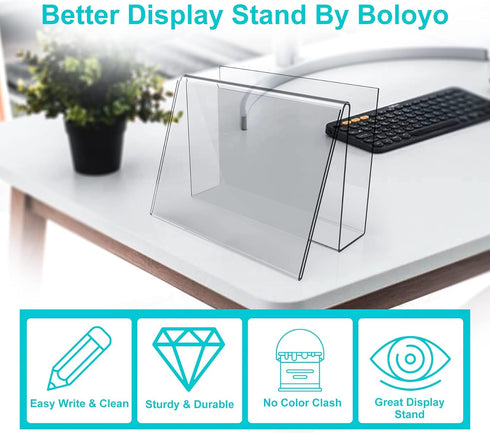 Acrylic Postcard Display Stand, 4 x 6 in Clear Easel Holder for Pictures, Books, Cards, Artworks, 2PC