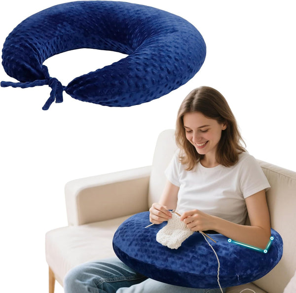 IFOYO Ergonomic Gaming Pillow for Lap, Blue U-Shaped Crochet Pillow for Lap