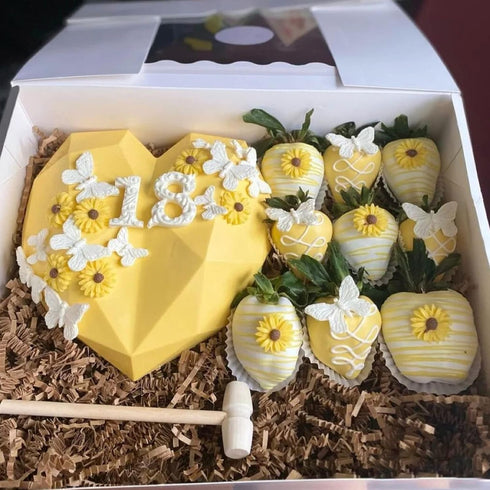 Chocolate Mold Set, Breakable Heart Mold with Hammer, Number and Letter Molds for Cake Decoration and Candy Making