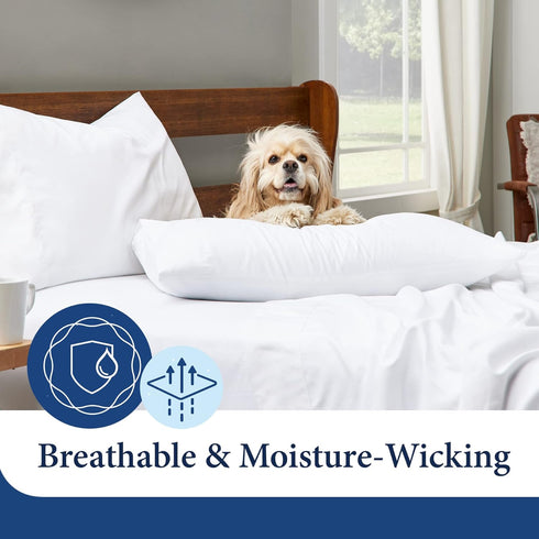 Cosy House Collection Set of 2 Luxury Cooling Pillow Cases - Standard, Silver, Breathable & Cooling with Envelope