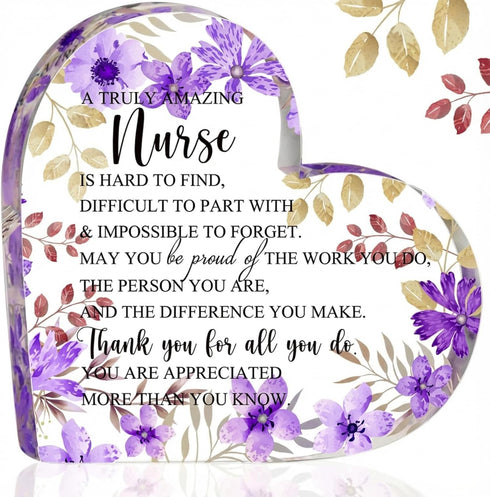 Kathfly Nurse Appreciation Gift for Women, Floral Inspirational Acrylic Sign Prize Thank