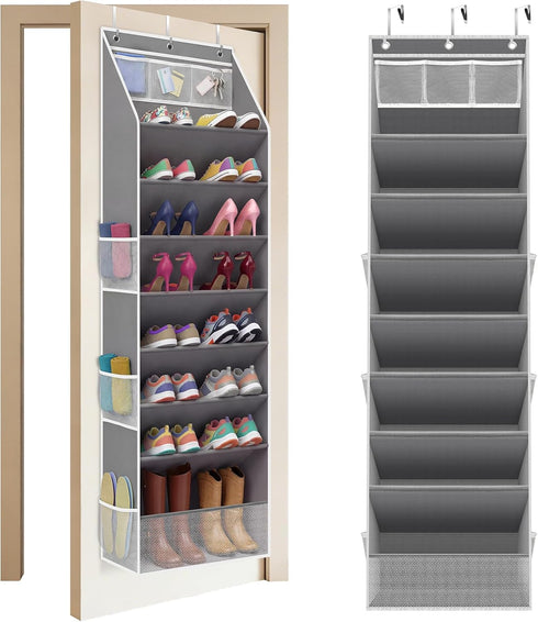 Over The Door Shoe Organizer - 8 Tier Hanging Shoe Organizer with