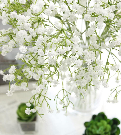 Artificial Flowers 9Pcs 21" Baby Breath/Gypsophila Fake Silk Plants for Wedding Party Decoration, White