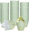 Whaline 200Pcs Sage Green Gold Dots Tulip Cupcake Liners, Greaseproof Muffin Baking Liners for Party Decor