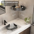 2 Pack Voldra Corner Shower Shelves, Aluminum Stick On Showers Organizer, Modern Style, Triangular Corner Shelf, No