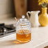 TPSUIPA 9 oz 2 Clear Crystal Glass Honey Pot with Dipper Sticks - No Drip Honey Dispenser Jar with Lid, Syrup Honey