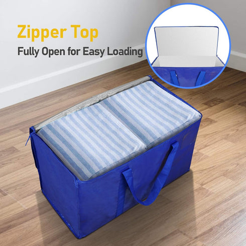 TICONN 2 Pack Extra Large Moving Bags with Zippers, Heavy-Duty Storage Tote Boxes