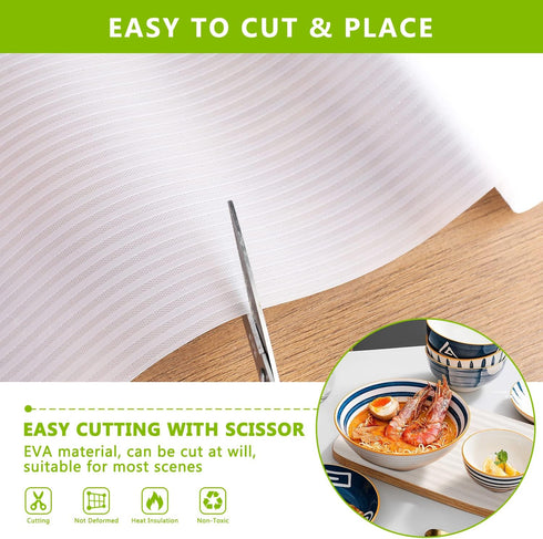 Shelf Liner Non Adhesive Refrigerator Mats Washable, No Odor Plastic Pantry Liners, Wire Shelf Paper & Drawer Liner