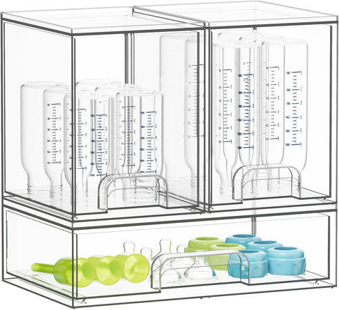 SpaceAid Bottle Storage Organizer Baby - Acrylic Bottles Station Organizer Container, Stackable