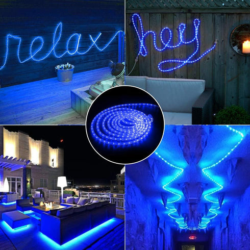 Brizled 18ft Blue Rope Lights, 216 LED Waterproof Connectable Light for Indoor/Outdoor Christmas Lighting