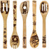Nightmare Wooden Spoons, Fun Idea Serving Utensils Set, Burned Bamboo Kitchen Spoons, 5 Piece