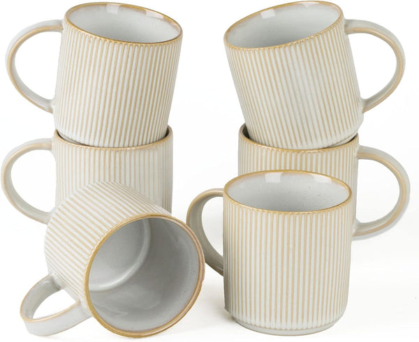 famiware Coffee Mug Set for 6, Star 12 oz Catering Mugs Cup