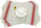 GIVERARE Placemats Set of 4, Stripe Red Heat-Resistant Woven Vinyl, Non-Slip Washable PVC Table Mat for Dining