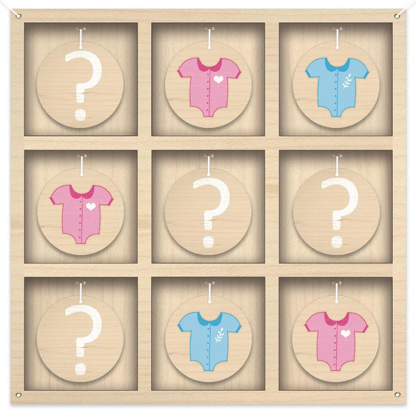 Gender Reveal Tic Tac Toe Board Game, Gender Reveal Games Tic-Tac-Toe for