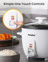 COMFEE' Rice Cooker, 6-Cup Cooked/3-Cup Uncooked, One Touch, Removable Non-Stick Bowl, White for Soups, Stews, Grains &