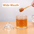 Honey Jar with Dipper and Lid, Thick Glass Honey Pot with Lid and Wooden Dipper, Wide Mouth Food Containers, Honey