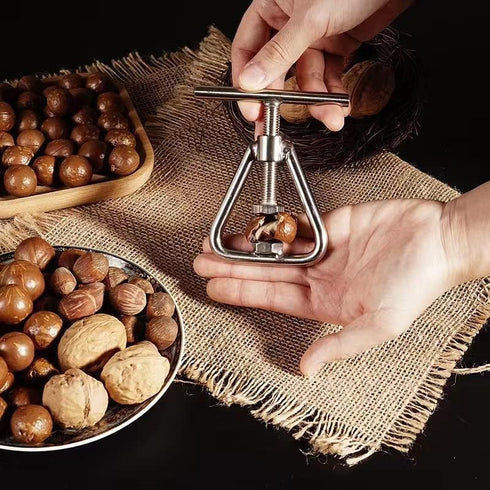 MxTong Nut Cracker Heavy Duty Nutcracker Macadamia Cracker Stainless Steel Nut Cracker Tool for Walnut Hazelnut Almonds