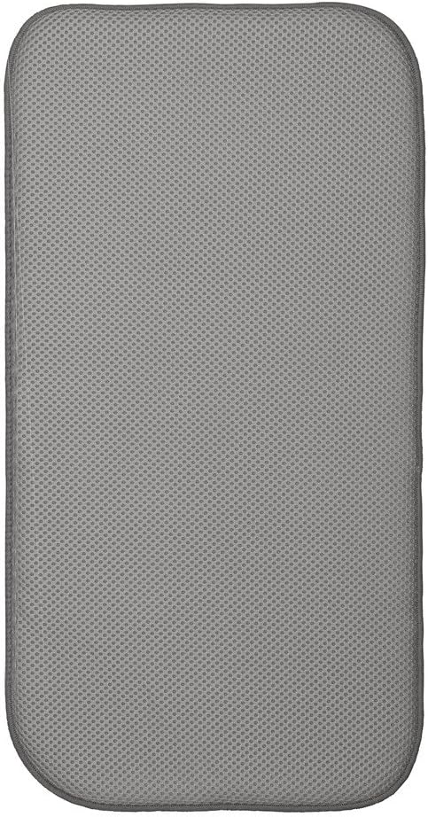 iDesign iDry Absorbent Kitchen Countertop Dish Drying Mat, Mini 18" x 9", Pewter/Ivory