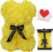 LINKLO 10 inch Rose Bear - Artificial Rose Flower Teddy Bear Gift for Wedding, Mother's Day, Anniversary, Transparent