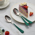 Set 24 18/0 Spoon,7.3-inch Sets Set 24,Mirror Green Dinne spoons Piece,Green Handle Silverware Spoon Stainless Steel