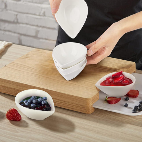 Ceramic Dip/Dipping Bowls Set, Small White Porcelain Bowls Set of 6 for Dessert, Cereal, Ketchup, 5oz/pc