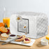 Daisy Print 4 Slice Toaster Covers White, Anti-Sputtering Dust Cover, Washable Kitchen Appliance Protector