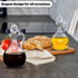 BSTKEY Set 2 310ml of Olive Oil Dispenser Bottle with Stopper, Elegant Style Round Glass Cruet Bottles for Kitchen, Oil