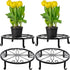 4 Pieces Metal Potted Plant Stand Round Iron Floor Flower Supports Holder