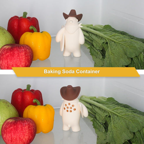 Baking Soda Holder For Fridge,Refrigerator Reusable Deodorant Container,Reusable baking soda container,5.1x3.1 Inches (White-2 Pack)