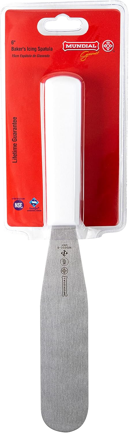 Mundial 5600 Series 6-inch Icing Spatula - White Handle