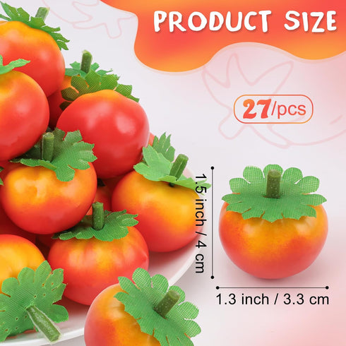Meiwlong 27 1.5 Inch Pcs Small Artificial Tomatos,Mini Fake Tomato for Decoration, Realistic Plastic Fake Fruits