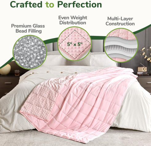 15lbs (60"80", Sivio Weighted Blankets for Adult Queen), Breathable Soft Minky Weighted Throw Blanket Queen for All
