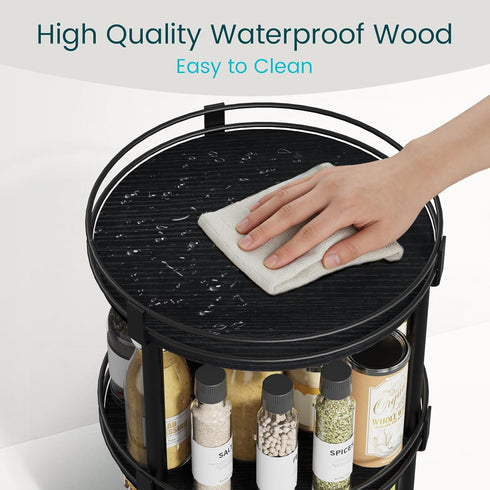 3 Countertop, Countertop 10.2" 10.2" 18.5", Snughome Lazy Susan Organizer, Tier Rotating Spice Rack for Turntable Lazy