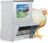Automatic Chicken Feeder, 28 lbs Capacity, Galvanized Metal Poultry Feeder, Waterproof Chicken