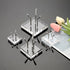 Hipiwe Acrylic Display Stand, Small Metal Peg Easel with Acrylic Base for Sphere, Crystal Ball, and Collectibles, Silver