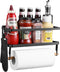 Magnetic Shelf with Paper Towel Holder for Fridge/Washing Machine/Garage, Magnet Kitchen Spice