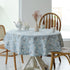 Pastoral Round Tablecloth - 60 Inch Dia. - Linen Fabric, Washable Dust-Proof Wrinkle Resistant Table Cover, Floral