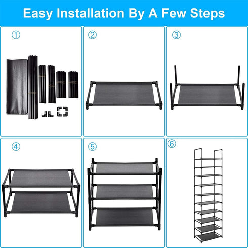 Easyhouse 10 Closet, 18-22 Tier Metal Shoe Rack for Entryway, Bedroom, Narrow Tall Shelf Organizer for Space Saving