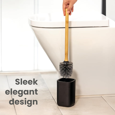 Set, Sets Vigar Zense Toilet Brush and Holder Toilet Bowl Brush with Polyresin Stone Holder, Bathroom for Bathroom
