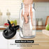 NIJIALGEXPY 64oz 2 Glass Pitcher with Lid, Quart Mason Jar Pitchers with Lid and Spout, Wide Mouth Breast Milk Pitcher