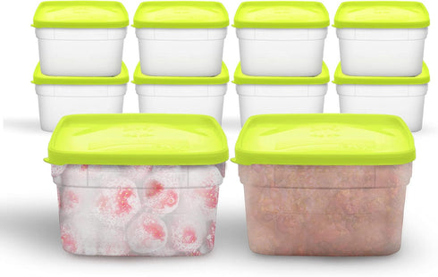 Arrow Reusable Plastic Storage Container Set, 10 Pack, 1 Pint/16 Ounce Each, BPA-Free, Dishwasher/Microwave Safe